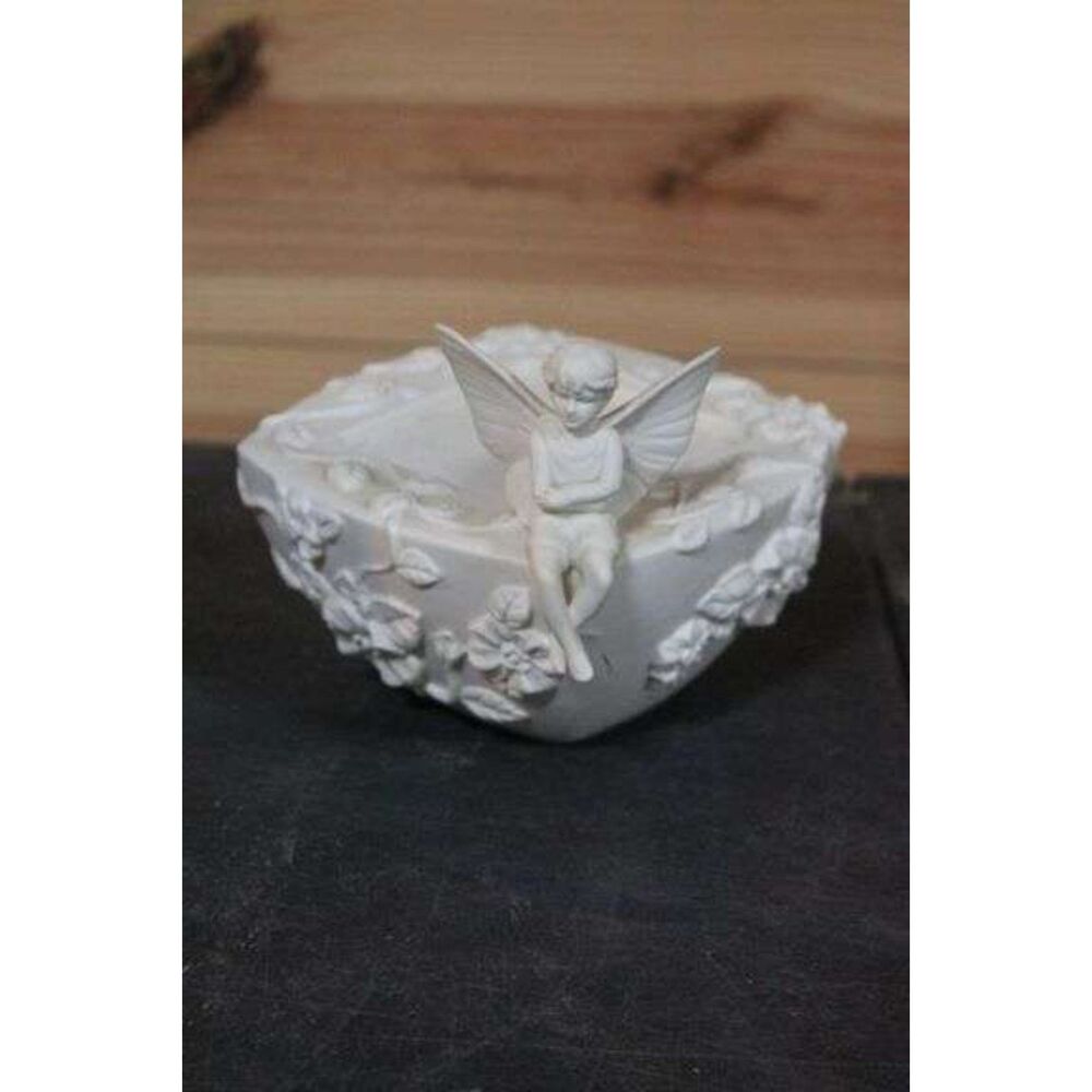Vintage Partylte Porcelain Bisque Fairy Enchantment Candle Holder.